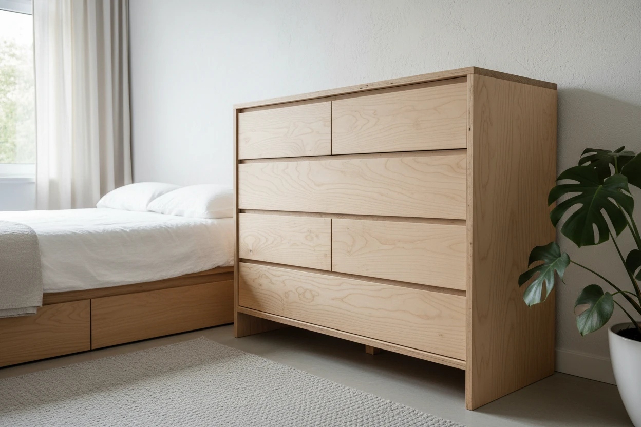 Birch-plywood-dresser-with-multiple-drawers