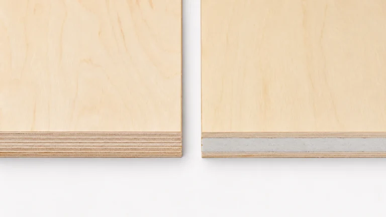 The most common construction in Vietnamese, Chinese, and Eastern European commercial plywood is combi core: a hardwood face veneer (birch, eucalyptus, or hardwood) bonded over a poplar or mixed-species inner core. Understanding this distinction matters because it directly affects panel weight, screw-holding, bending strength, and final cost.